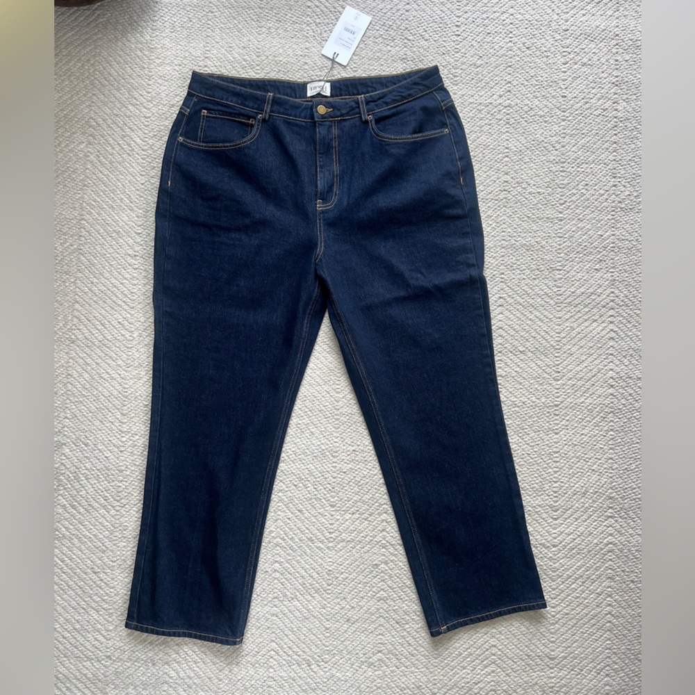 NWT Hush Alexa UK Size 18 Dark Wash Bootcut Jeans 28”Inseam Denim US 14